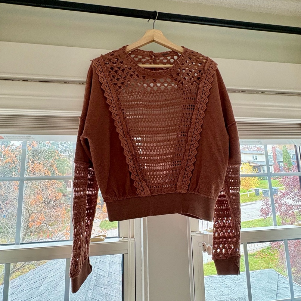 Free People Lace of Base open back sweater (S)